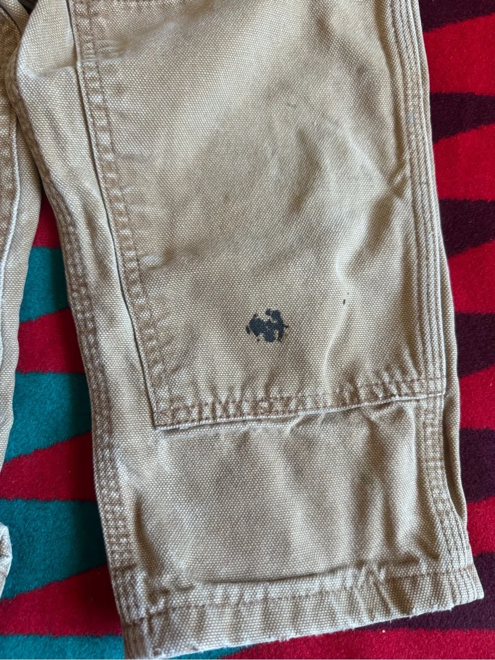 Carhartt Kids Tan Canvas Overalls - Distressed